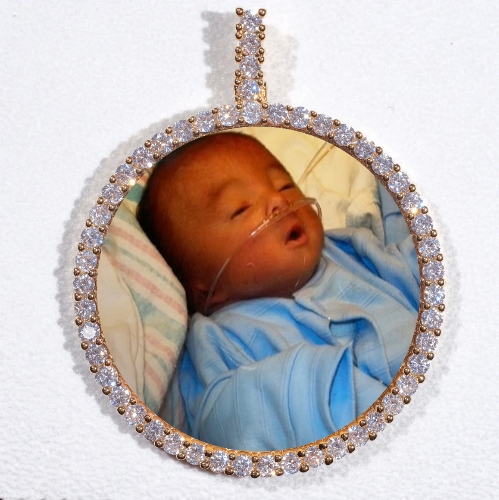 LARGE 3D CIRCLE CUSTOM PICTURE PENDANT