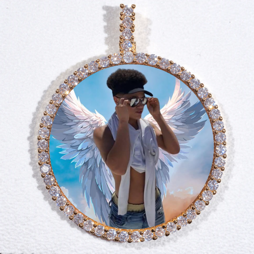 LARGE 3D CIRCLE CUSTOM PICTURE PENDANT