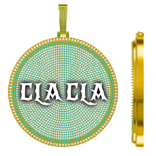 CUSTOM LETTER NECKLACE 3D BIG DISC