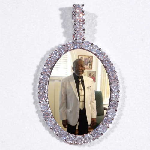 Large 3D Oval Custom Picture Pendant