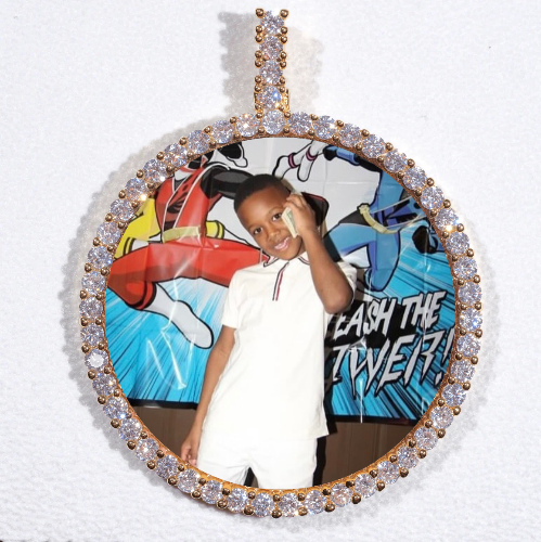 LARGE 3D CIRCLE CUSTOM PICTURE PENDANT