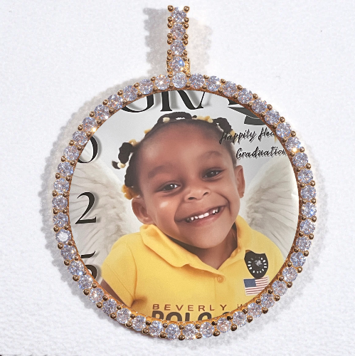 LARGE 3D CIRCLE CUSTOM PICTURE PENDANT