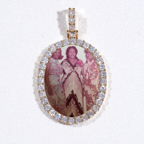 3D Oval Custom Picture Pendant
