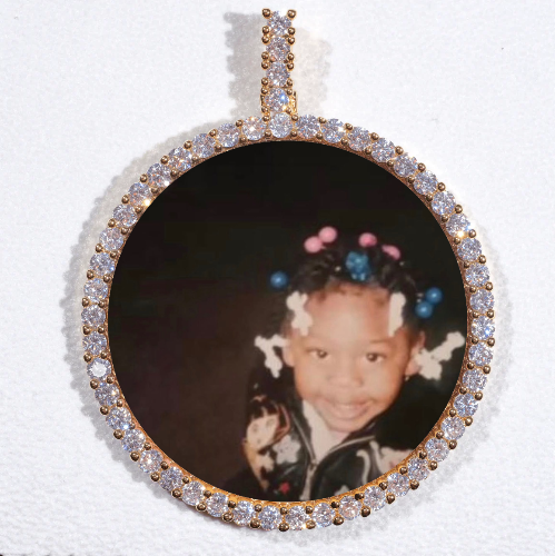 LARGE 3D CIRCLE CUSTOM PICTURE PENDANT