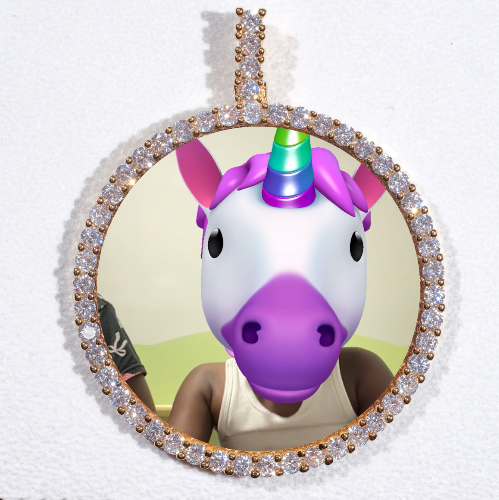 LARGE 3D CIRCLE CUSTOM PICTURE PENDANT