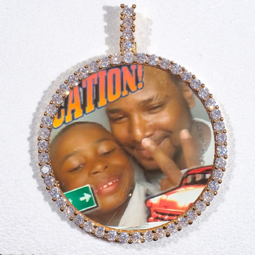 LARGE 3D CIRCLE CUSTOM PICTURE PENDANT