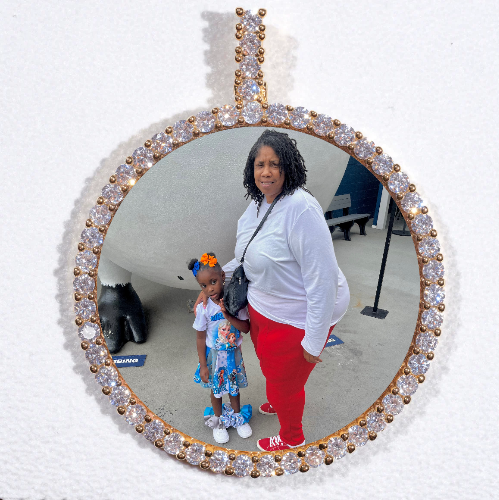 LARGE 3D CIRCLE CUSTOM PICTURE PENDANT