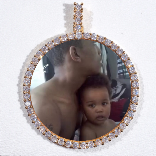 LARGE 3D CIRCLE CUSTOM PICTURE PENDANT
