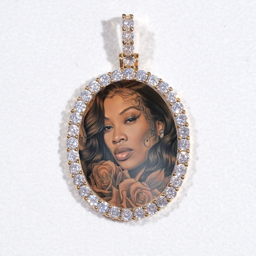 3D Oval Custom Picture Pendant