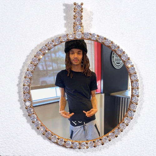 LARGE 3D CIRCLE CUSTOM PICTURE PENDANT