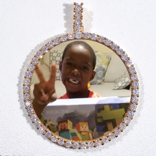 LARGE 3D CIRCLE CUSTOM PICTURE PENDANT