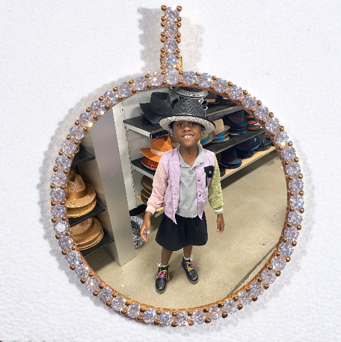 LARGE 3D CIRCLE CUSTOM PICTURE PENDANT