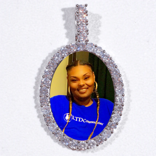 Large 3D Oval Custom Picture Pendant