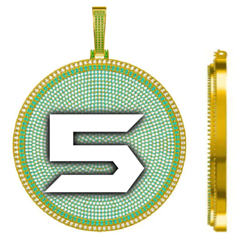 CUSTOM LETTER NECKLACE 3D BIG DISC