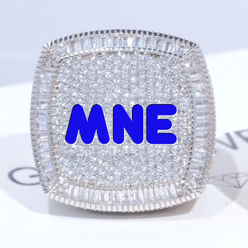 CUSTOM LETTER 3D ICED RING