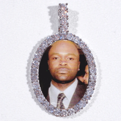 Large 3D Oval Custom Picture Pendant