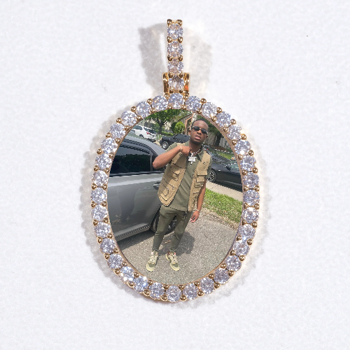 3D Oval Custom Picture Pendant
