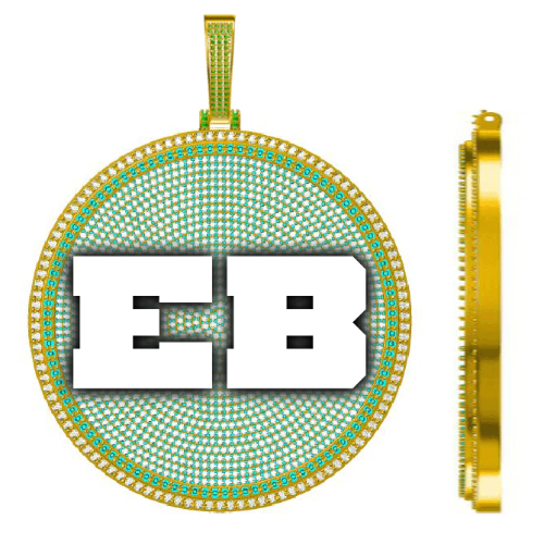 CUSTOM LETTER NECKLACE 3D BIG DISC
