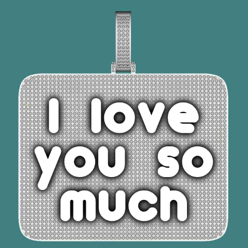 CUSTOM LETTER NECKLACE 3D BIG SQUARE