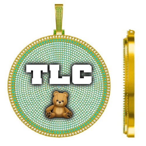 CUSTOM LETTER NECKLACE 3D BIG DISC