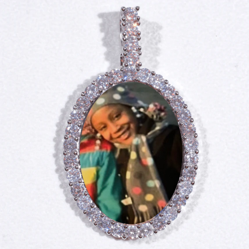 Large 3D Oval Custom Picture Pendant