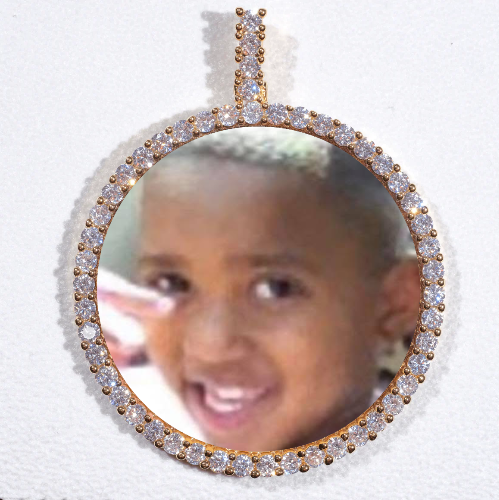 LARGE 3D CIRCLE CUSTOM PICTURE PENDANT