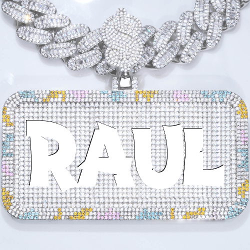 CUSTOM LETTER NECKLACE 3D COLORFUL SQUARE