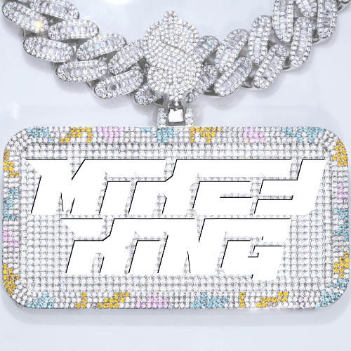 CUSTOM LETTER NECKLACE 3D COLORFUL SQUARE