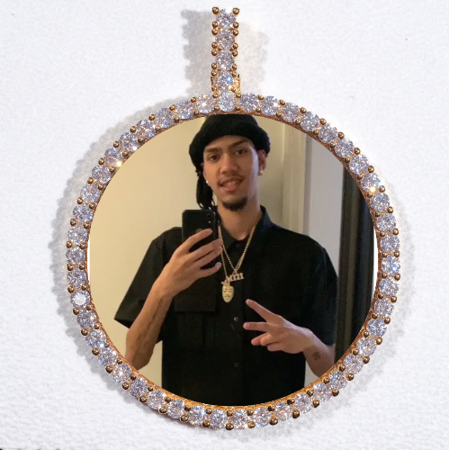LARGE 3D CIRCLE CUSTOM PICTURE PENDANT