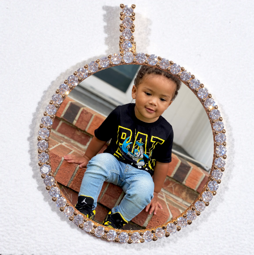 LARGE 3D CIRCLE CUSTOM PICTURE PENDANT