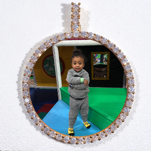 LARGE 3D CIRCLE CUSTOM PICTURE PENDANT