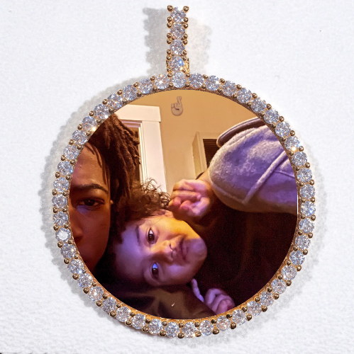 LARGE 3D CIRCLE CUSTOM PICTURE PENDANT