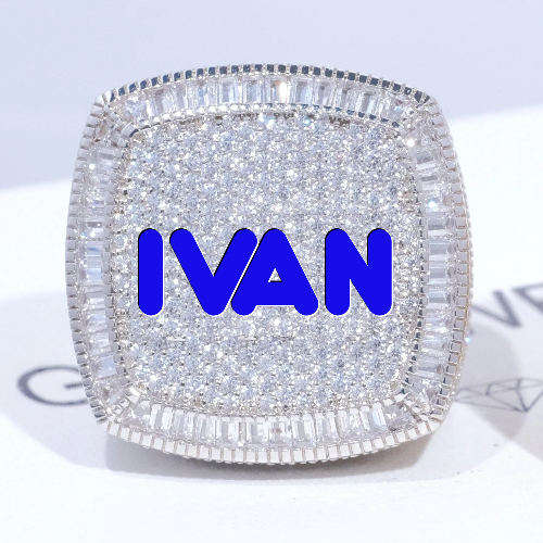 CUSTOM LETTER 3D ICED RING