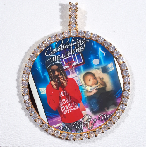 LARGE 3D CIRCLE CUSTOM PICTURE PENDANT