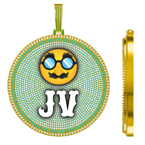 CUSTOM LETTER NECKLACE 3D BIG DISC
