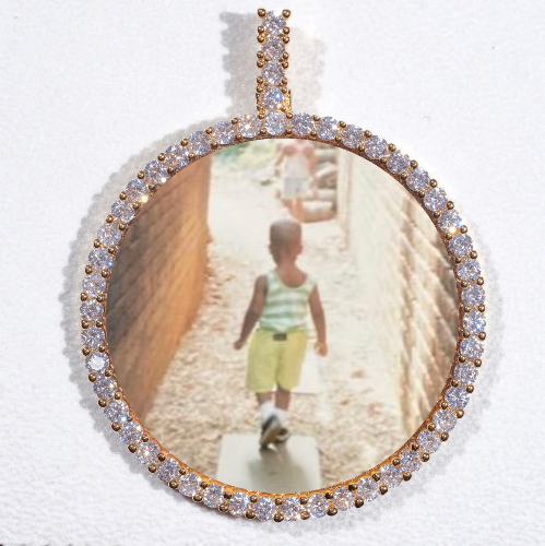LARGE 3D CIRCLE CUSTOM PICTURE PENDANT