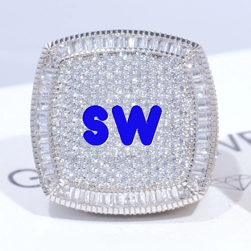 CUSTOM LETTER 3D ICED RING