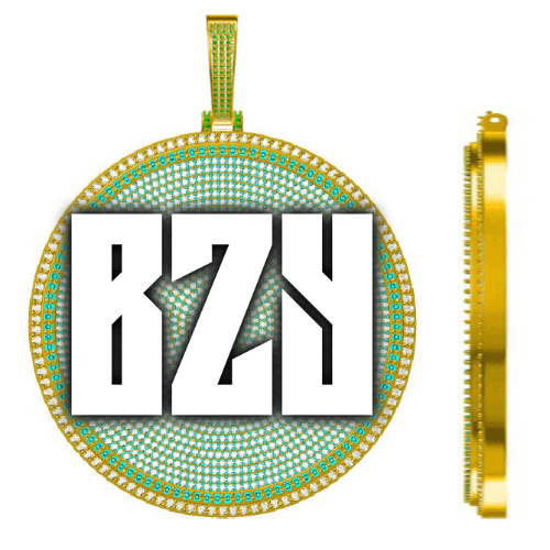 CUSTOM LETTER NECKLACE 3D BIG DISC
