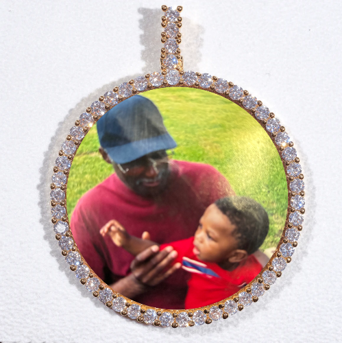 LARGE 3D CIRCLE CUSTOM PICTURE PENDANT