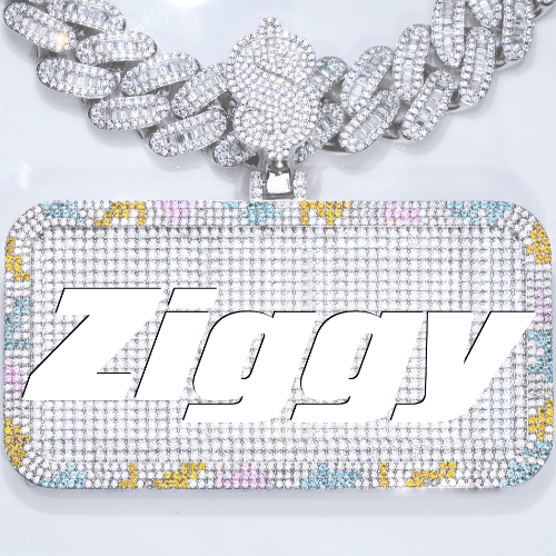 CUSTOM LETTER NECKLACE 3D COLORFUL SQUARE