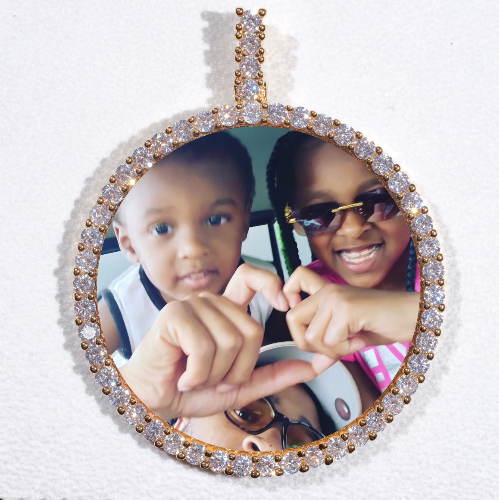 LARGE 3D CIRCLE CUSTOM PICTURE PENDANT
