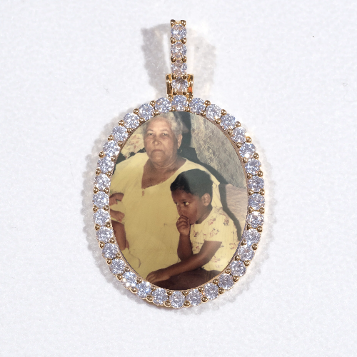 3D Oval Custom Picture Pendant