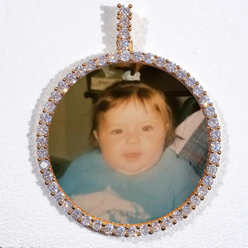 LARGE 3D CIRCLE CUSTOM PICTURE PENDANT