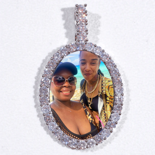 Large 3D Oval Custom Picture Pendant