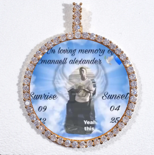 LARGE 3D CIRCLE CUSTOM PICTURE PENDANT