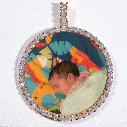 LARGE 3D CIRCLE CUSTOM PICTURE PENDANT