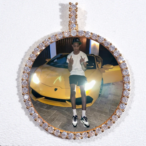 LARGE 3D CIRCLE CUSTOM PICTURE PENDANT