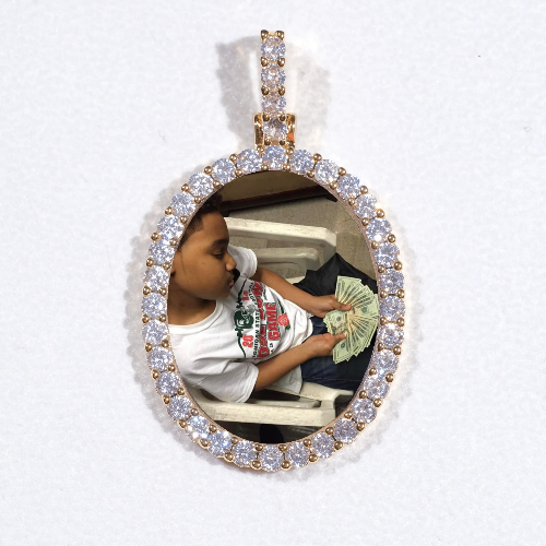 3D Oval Custom Picture Pendant