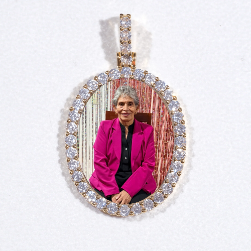 3D Oval Custom Picture Pendant