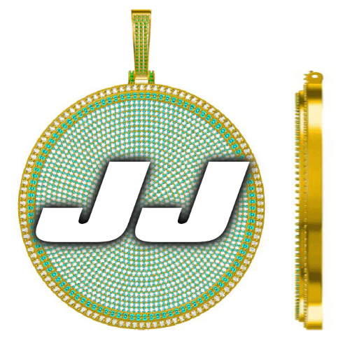 CUSTOM LETTER NECKLACE 3D BIG DISC